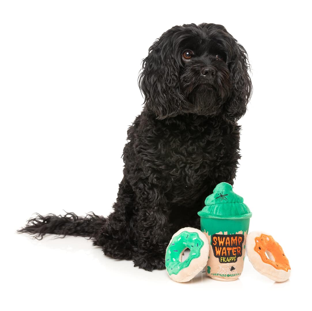 FuzzYard Halloween Plush Dog Toy Small - Swamp Water Frappe & Donuts 3Pk - Image 3
