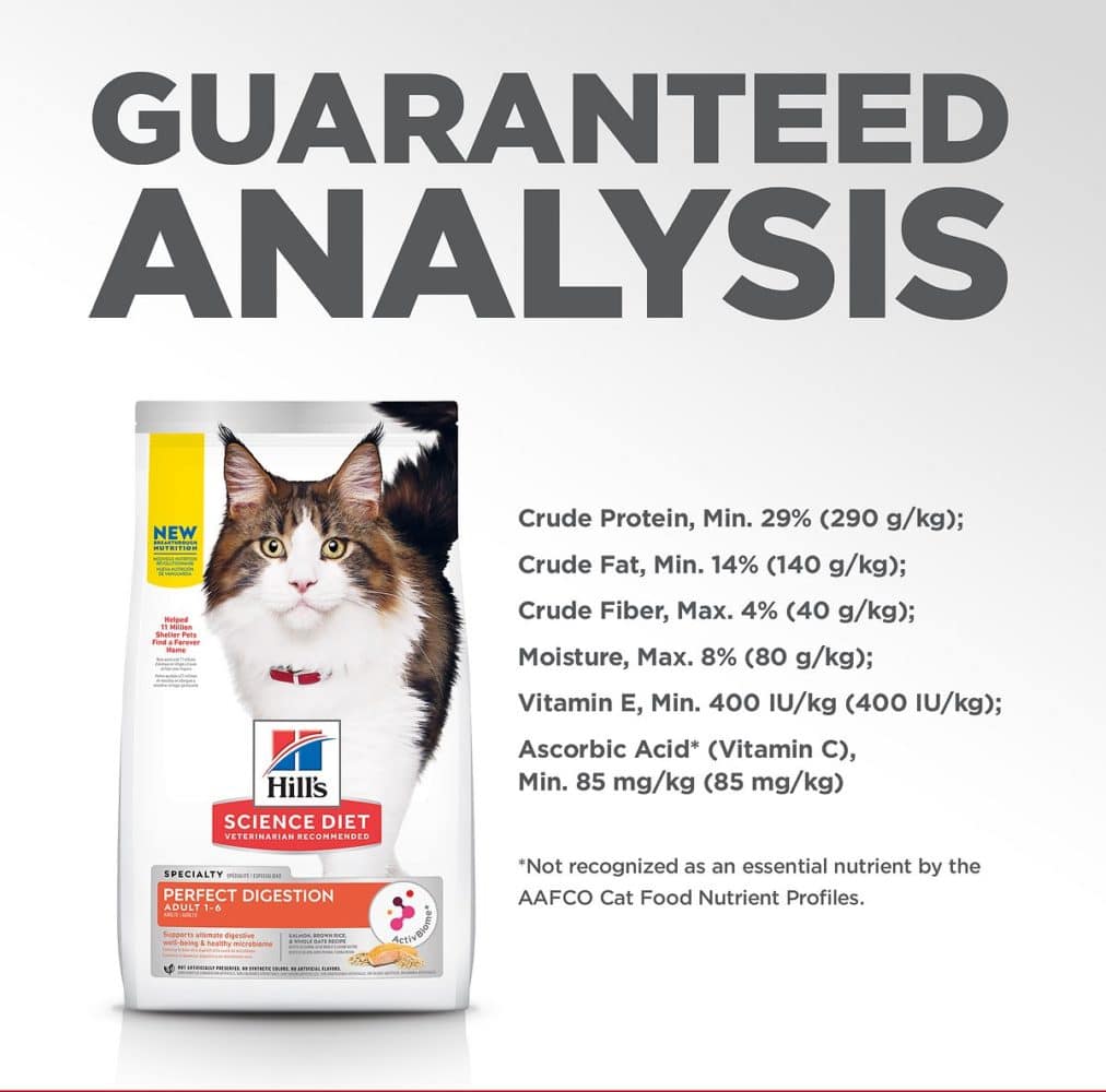 Hill's Science Diet Adult Perfect Digestion Salmon, Brown Rice, and Whole Oats Recipe Cat Food 3.5lbs - Image 6