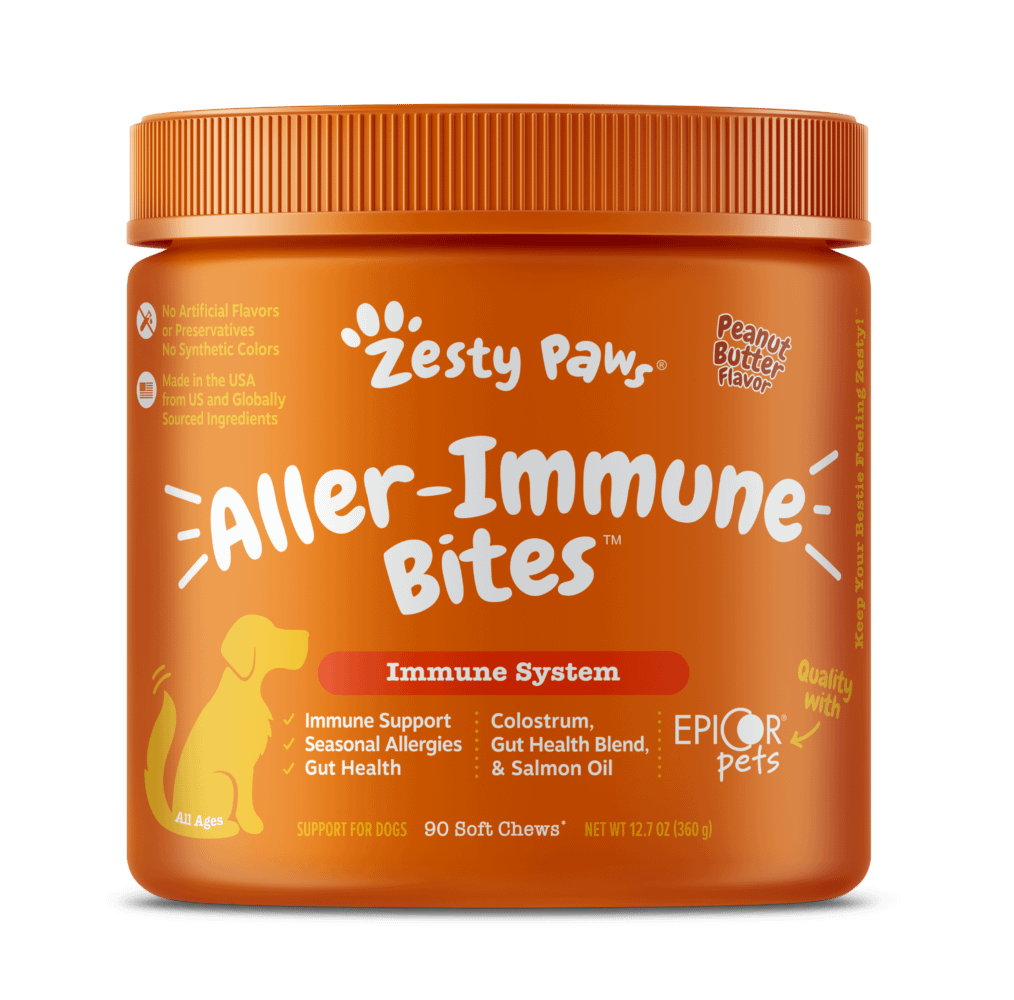 Zesty Paws Aller-Immune Bites Apple and Peanut Butter Supplement for Dogs 90ct