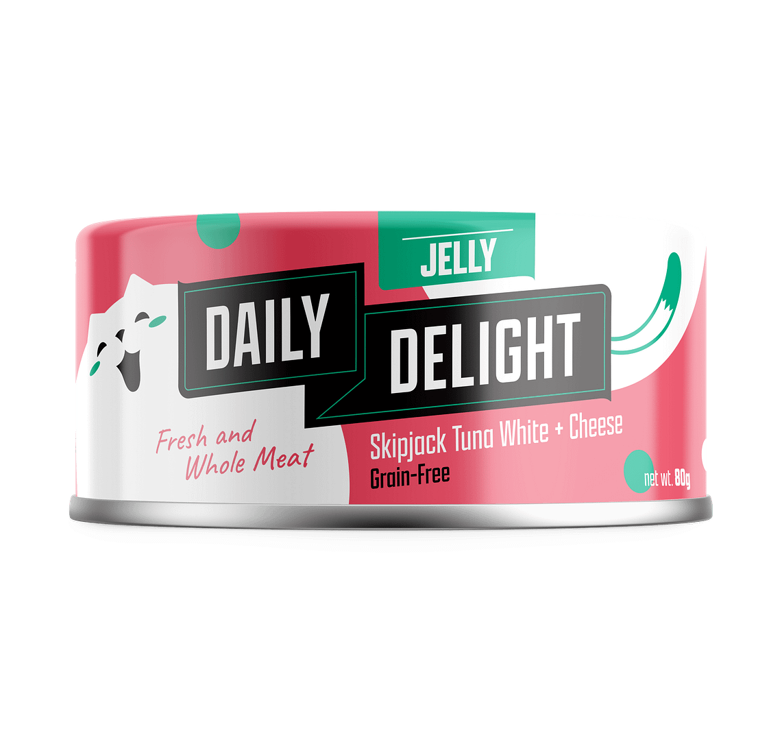 Daily Delight Jelly Skipjack Tuna White With Cheese Grain-Free Wet Cat Food 80g
