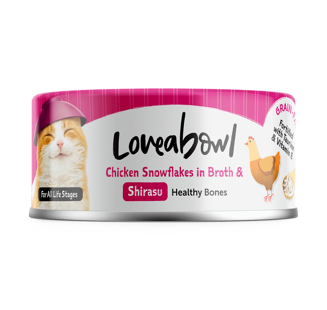 Loveabowl Chicken snowflakes in Broth with Shirasu Wet Food for Cat 70g