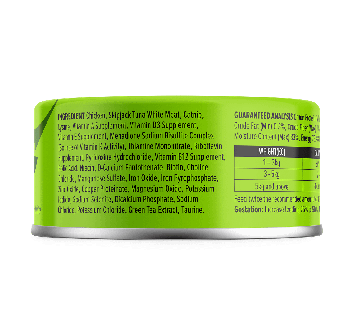 Nurture Pro Longevity Chicken & Skipjack Tuna White Meat with Catnip Wet Cat Food 80g - Image 2