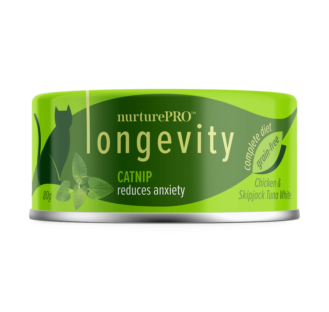 Nurture Pro Longevity Chicken & Skipjack Tuna White Meat with Catnip Wet Cat Food 80g