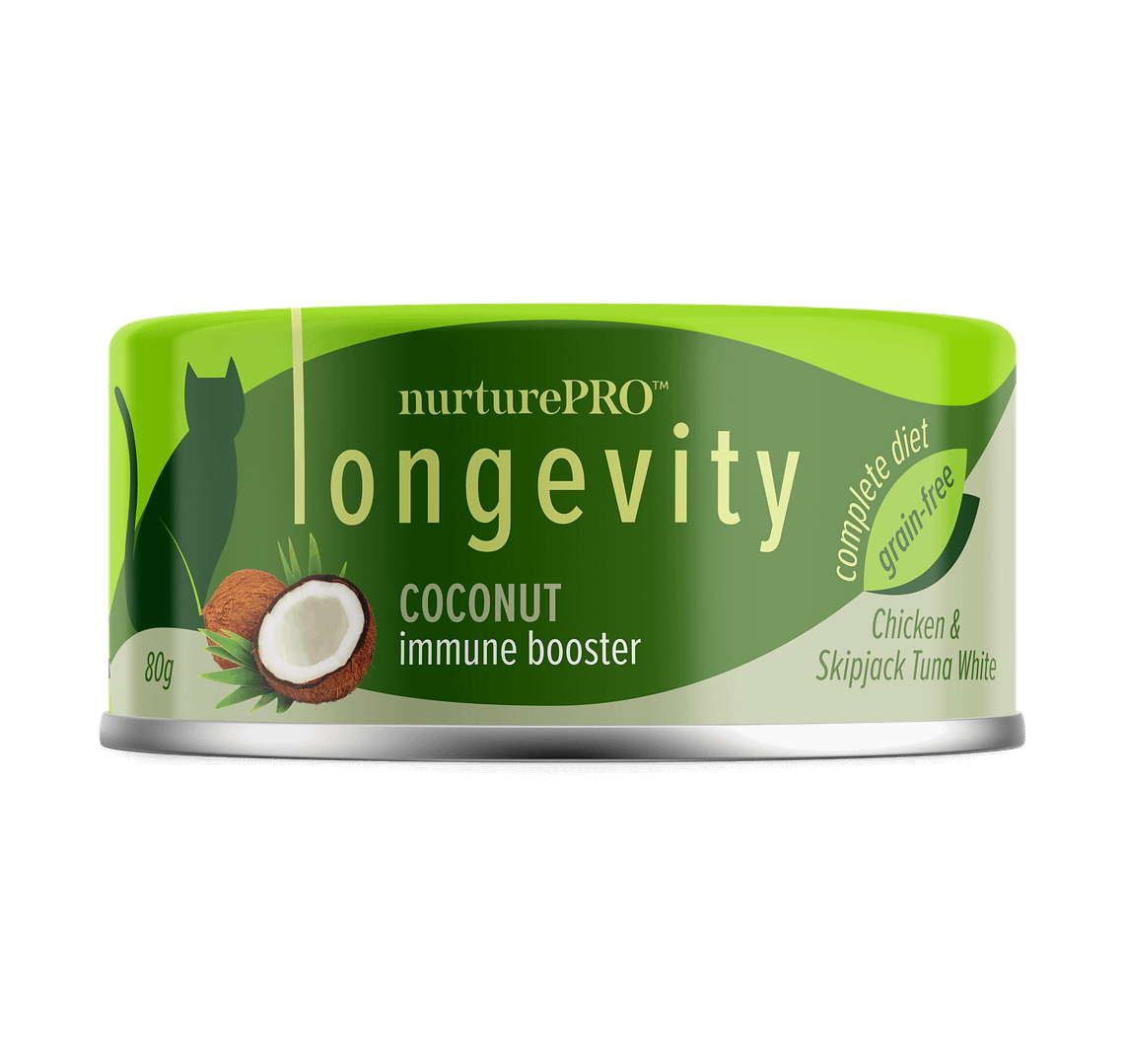 Nurture Pro Longevity Chicken & Skipjack Tuna White Meat with Coconut Wet Cat Food 80g