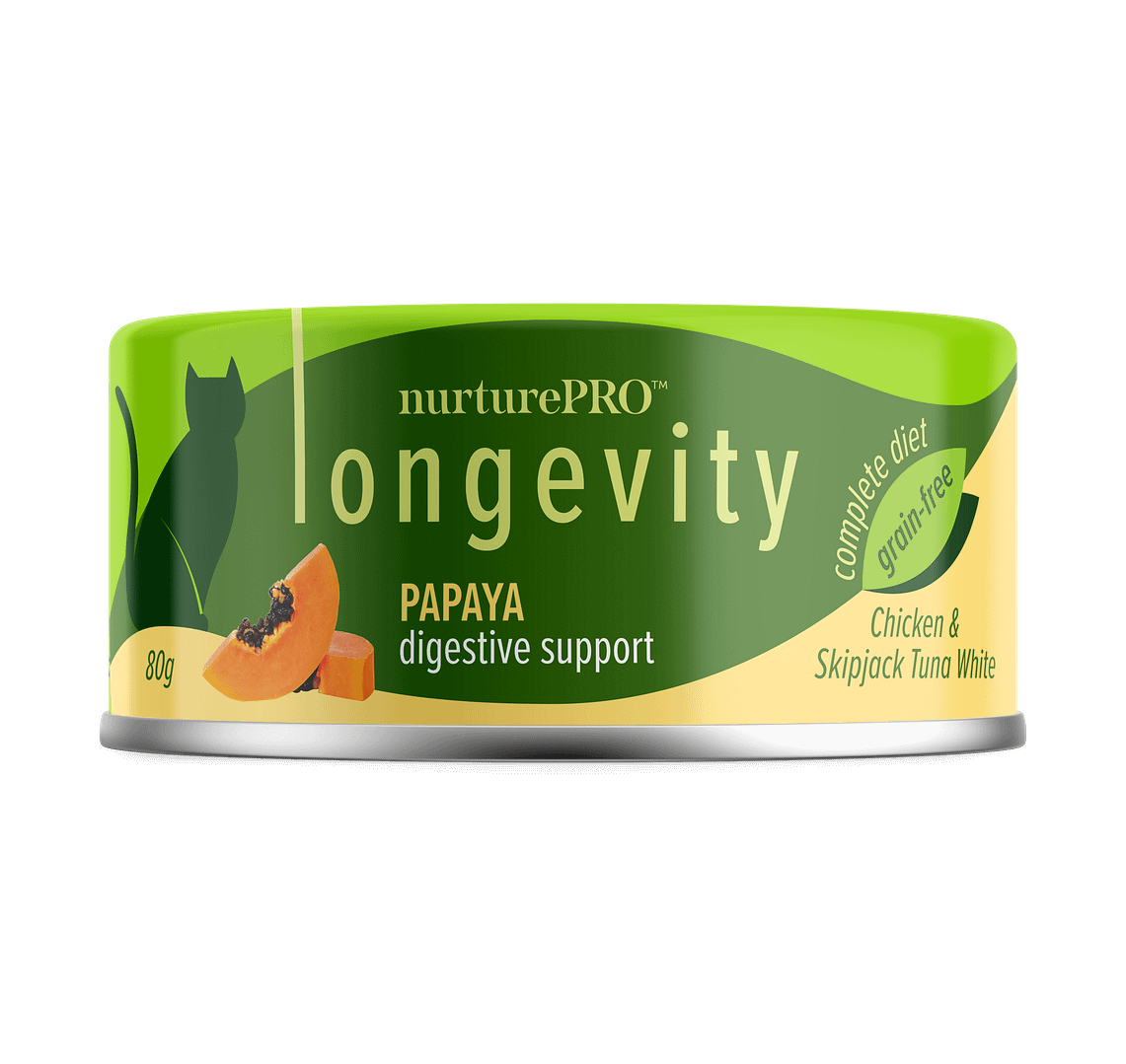 Nurture Pro Longevity Chicken & Skipjack Tuna White Meat with Papaya Wet Cat Food 80g