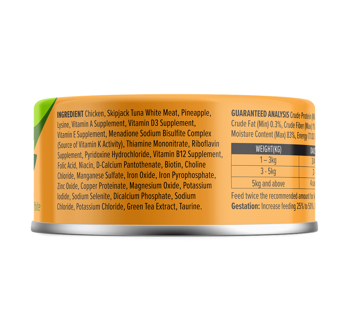 Nurture Pro Longevity Chicken & Skipjack Tuna White Meat with Pineapple Wet Cat Food 80g - Image 2