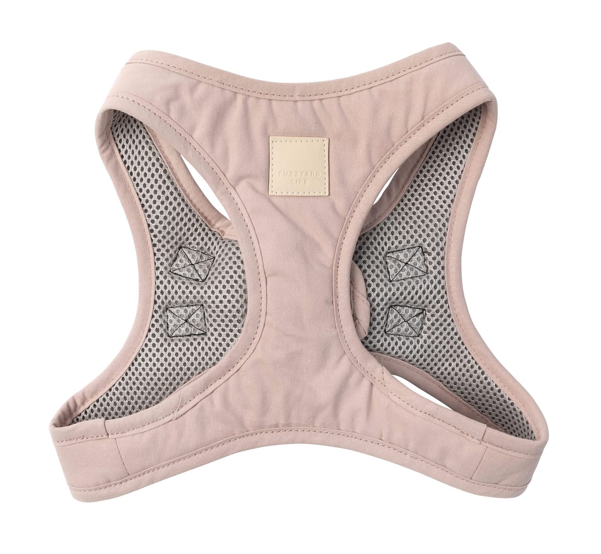 FuzzYard Cotton Step-in Dog Harness, Soft Blush