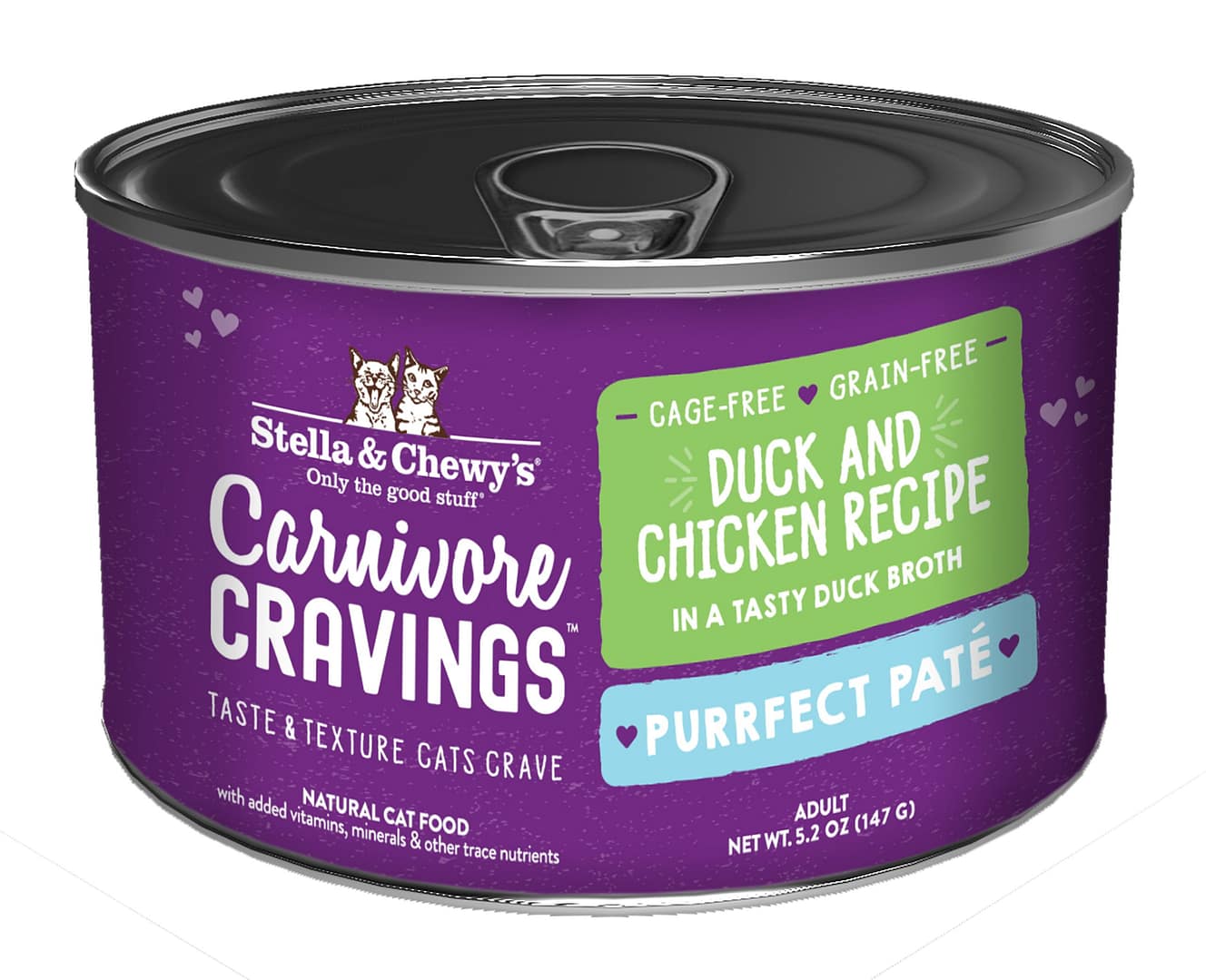 Stella & Chewy's Carnivore Cravings-Purrfect Pate Duck & Chicken Pate Recipe in Broth 5.2oz