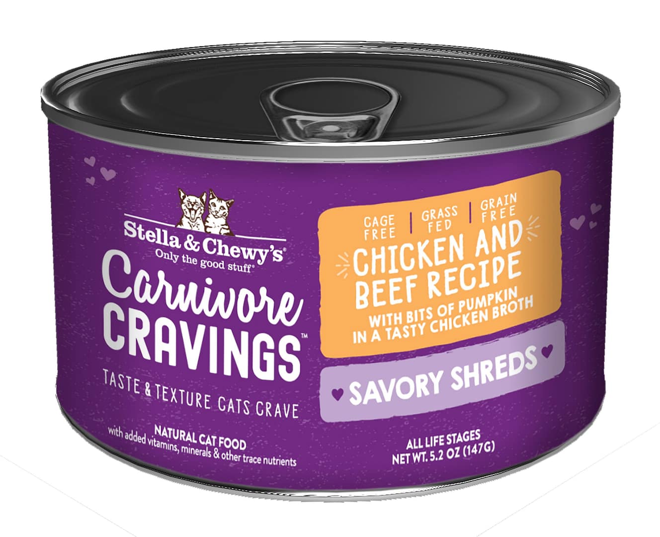 Stella & Chewy's Carnivore Cravings-Savory Shreds Chicken & Beef Dinner in Broth 5.2oz