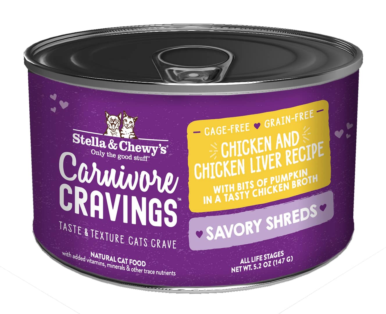 Stella & Chewy's Carnivore Cravings-Savory Shreds Chicken & Chicken Liver Dinner in Broth 5.2oz