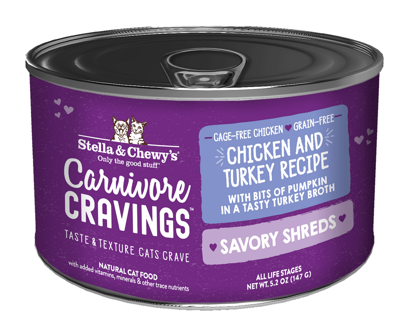 Stella & Chewy's Carnivore Cravings-Savory Shreds Chicken & Turkey Dinner in Broth 5.2oz