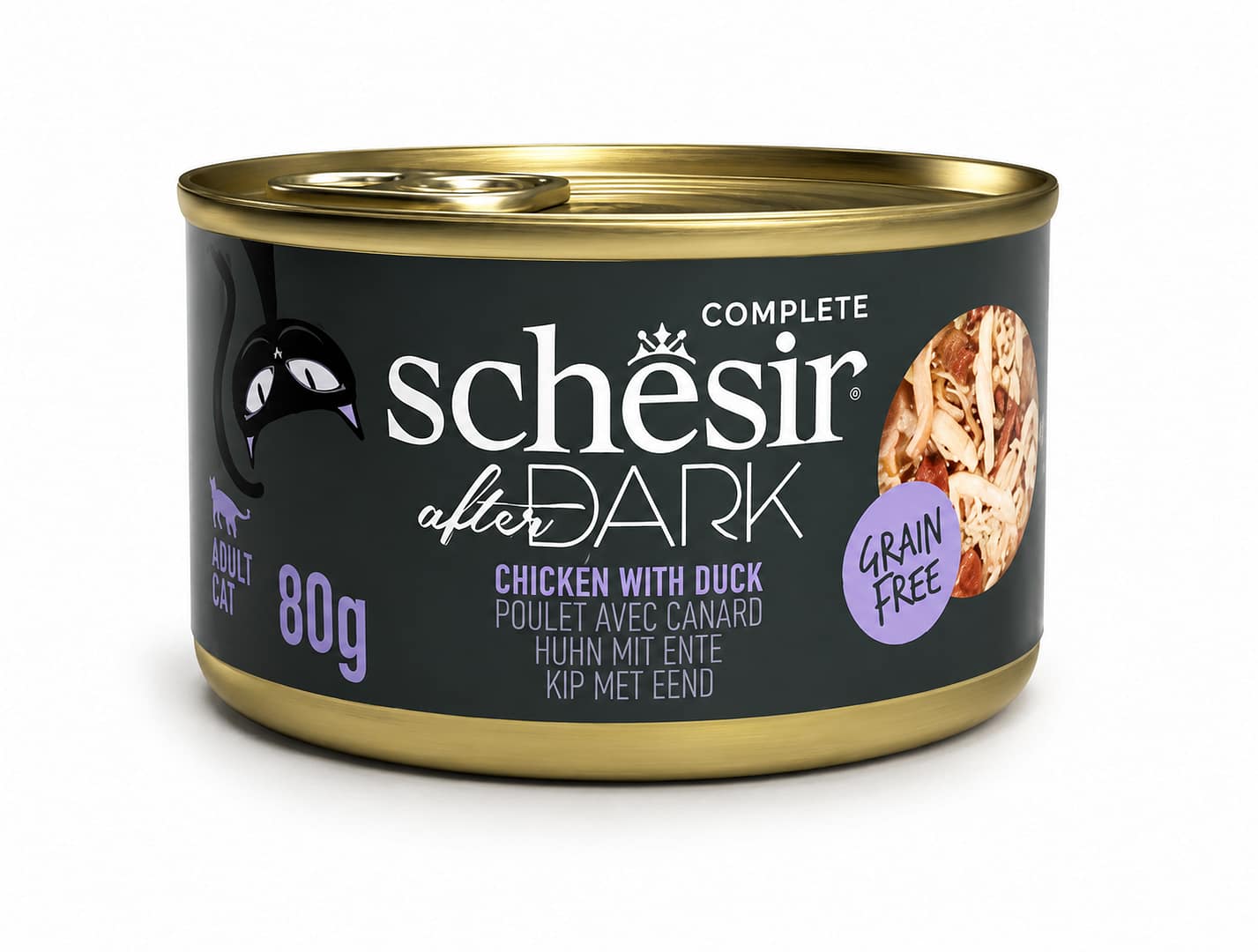 Schesir After Dark Wholefood Wet Cat Food - Chicken with Duck 80g-exp :16/09/2026