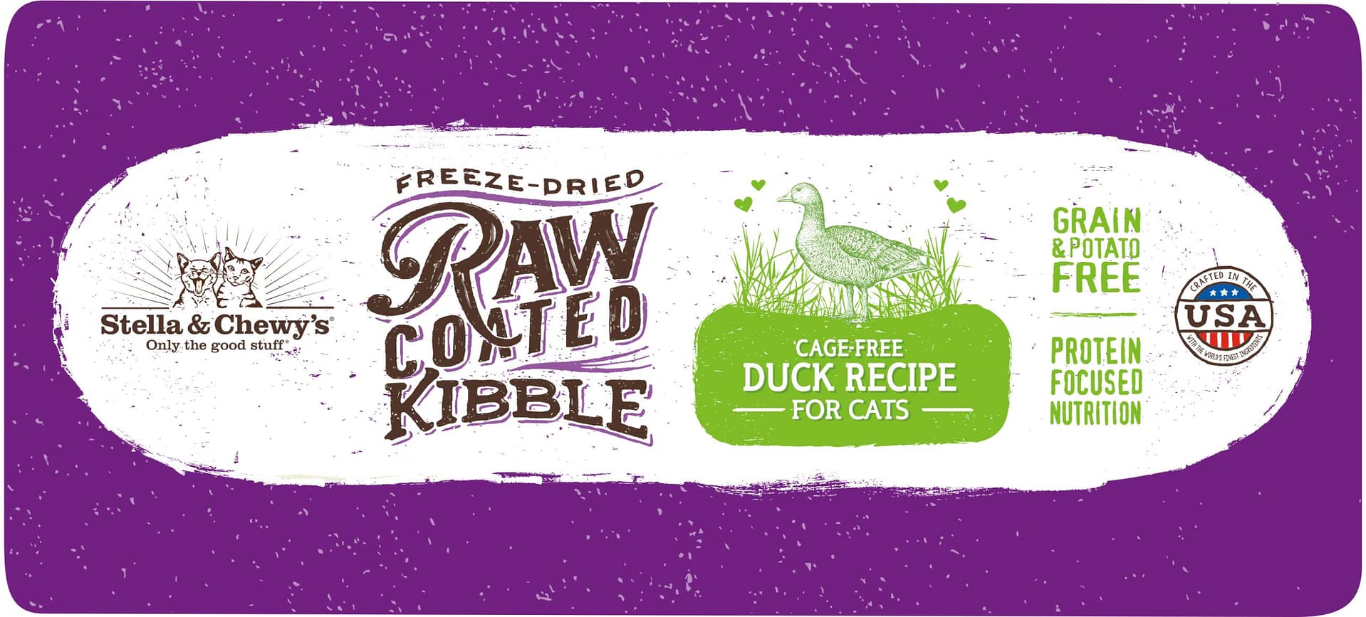 Stella & Chewy's Raw Coated Kibble Cage Free Duck Recipe Freeze Dried Cat Food 5lb - Image 2