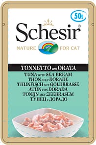 Schesir Cat Pouches in Tuna with Sea Bream Wet Cat Food 50g