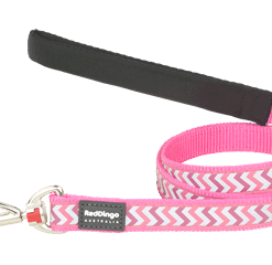 Red Dingo Fixed Reflective Ziggy Lead - Hot Pink