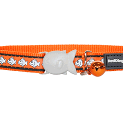 Red Dingo Cat Reflective Collar - Fish Orange