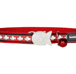 Red Dingo Cat Reflective Collar - Fish Red