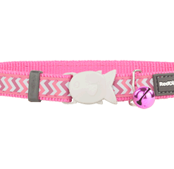 Red Dingo Cat Reflective Ziggy Collar - Hot Pink