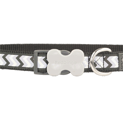 Red Dingo Bucklebone Reflective Ziggy Collar - Black