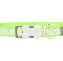 Red Dingo Bucklebone Reflective Ziggy Collar - Lime Green