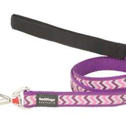 Red Dingo Fixed Reflective Ziggy Lead - Purple