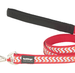Red Dingo Fixed Reflective Ziggy Lead - Red