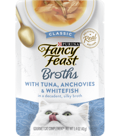 Purina Fancy Feast Broths Classic Tuna, Anchovies & Whitefish Wet Cat Food 40g