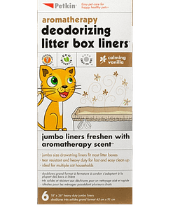 Petkin Deodorizing Litter Box Liners For Cats Vanilla 6CT