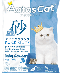 Aatas Cat Kuick Klump Bentonite Cat Litter Baby Powder 10L