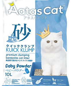 Aatas Cat Kuick Klump Bentonite Cat Litter Baby Powder 10L