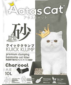 Aatas Cat Kuick Klump Bentonite Cat Litter Charcoal 10L