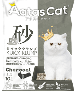Aatas Cat Kuick Klump Bentonite Cat Litter Charcoal 10L