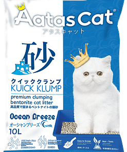 Aatas Cat Kuick Klump Bentonite Cat Litter Ocean Breeze 10L