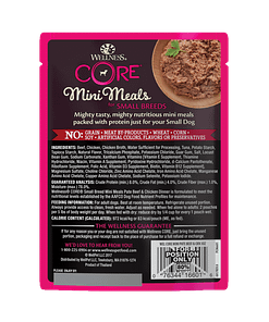 Wellness Core Small Dog Breed Mini Meals – Pâté Beef & Chicken Dinner 3oz
