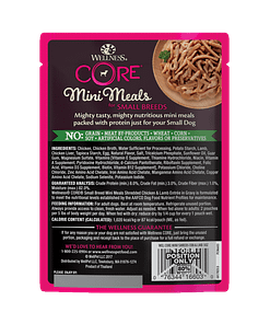Wellness Core Small Dog Breed Mini Meals – Shredded Chicken & Lamb Entrée 3oz