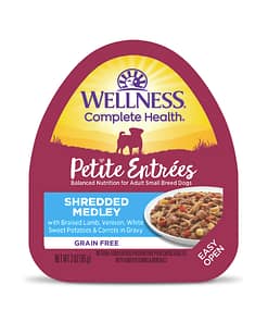 Wellness Petite Entrée  Shredded Medley Braised Lamb, Venison, White Sweet Potatoes & Carrots for Dog