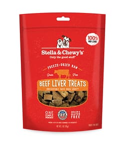 Stella & Chewy’s Single Ingredient Beef Liver Freeze-Dried Raw Dog Treats 3oz