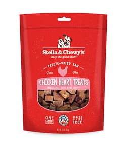Stella & Chewy’s Single Ingredient Chicken Heart Freeze-Dried Raw Dog Treats 3oz