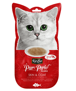 Kit Cat Purr Puree Plus+ Skin & Coat 4x15g (Tuna)