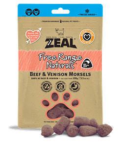 Zeal Free Range Naturals Freeze Dried Beef & Venison Morsels for Dogs & Cats