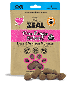 Zeal Free Range Naturals Freeze Dried Lamb & Venison Morsels for Dogs & Cats