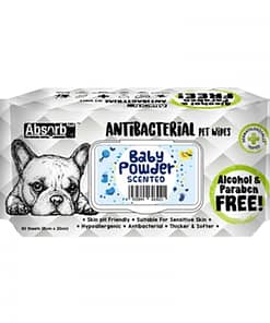 Absorb Plus AntiBacterial Pet Wipes 80pcs