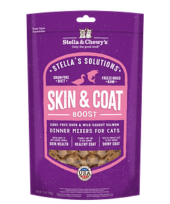Stella & Chewy's Stella's Solutions Skin & Coat Duck & Salmon Freeze-Dried Raw Cat Food, 7.5oz