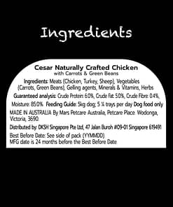 Cesar Naturally Crafted Dog Food Wet Food Chicken 85g