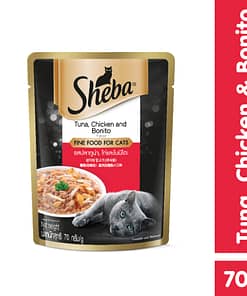 Sheba Pouch Cat Food Wet Food Tuna & Chicken w/ Bonito Flakes 70g