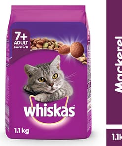 Whiskas Cat Food Dry Food Senior Mackerel 1.1kg