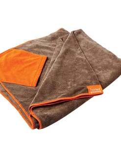 FuzzYard Brown With Orange Trim Microfibre Drying Towel