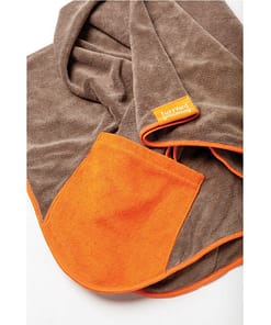 FuzzYard Brown With Orange Trim Microfibre Drying Towel