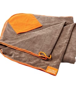 FuzzYard Brown With Orange Trim Microfibre Drying Towel