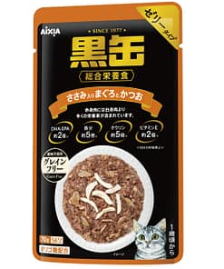 Aixia Kuro-can Pouch-Tuna & Skipjk w/Chicken Fillet Wet Food for Cats 70g